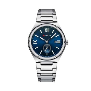 Curren 8471 men’s stainless steel analog wristwatch with date display.