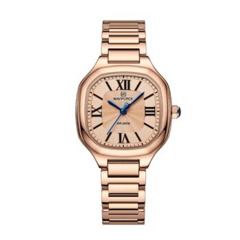 Quartz standard movement (Y121F1) Approx. 31 mm square case Stainless-steel bracelet Roman numeral analog dial Hardened mineral glass crystal 3 ATM (30 m) splash resistance Approx. 56 g weight