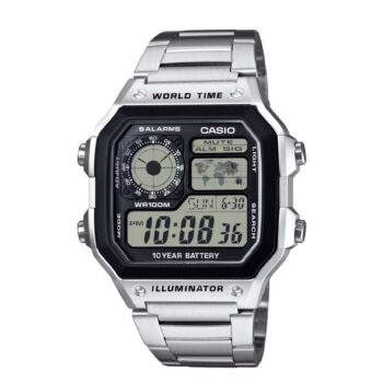 Casio AE-1200WHD-1AV Stainless Steel Digital World Time Watch – KSh 8