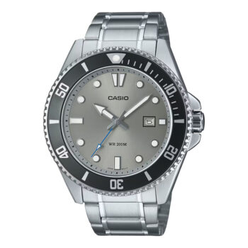 Casio Duro MDV-107D-8A Diver 44mm Grey Sunburst Dial Watch for Men