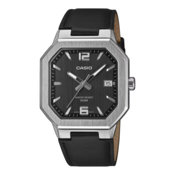 Casio MTP-B195L-1AV Black Dial Leather Strap Analog Watch For Men