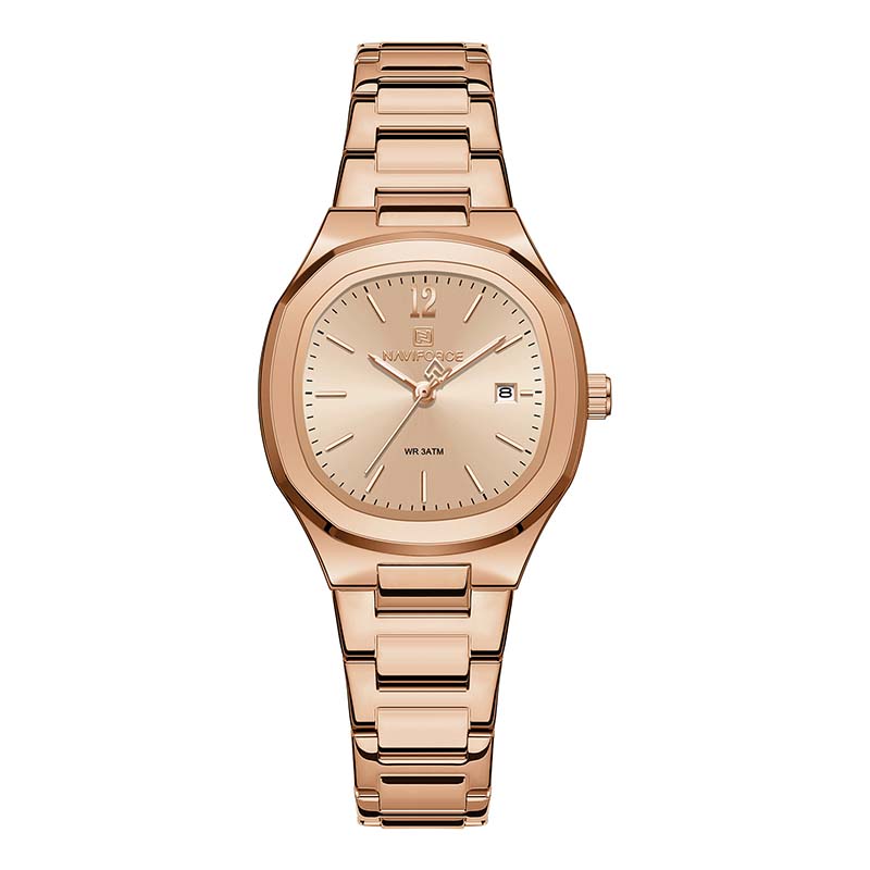 Naviforce NF5072 Women's Quartz Stainless Steel Rose Gold Dial Watch | Date Display | Price in Kenya