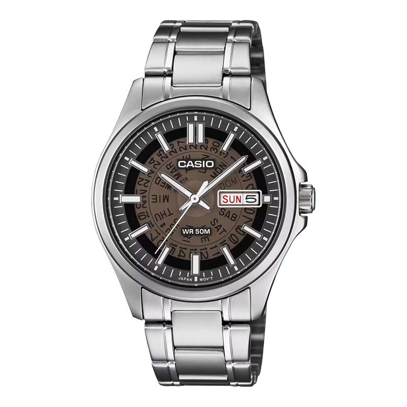 Casio MTP-E740-1AV Men's Analog Black Dial Stainless Steel Watch