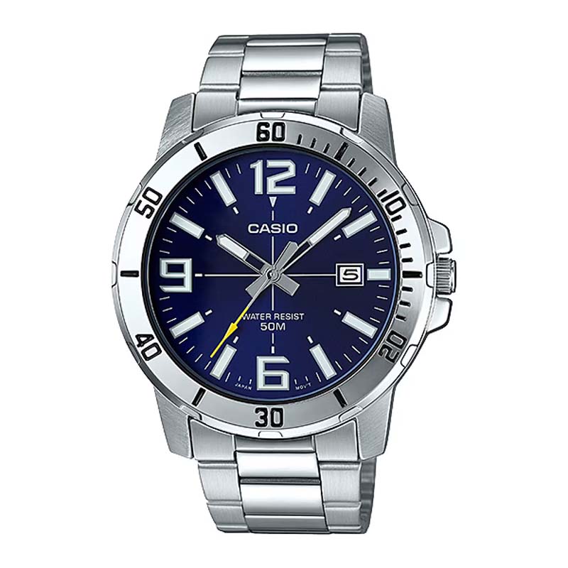 Casio MTP-VD01D-2BV Men's Analog Blue Dial Stainless Steel Watch