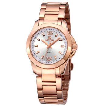 Megir 5006L Ladies Rose Gold Stainless Steel Quartz Watch – Silver Dial